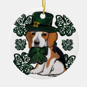 St. Patty Beagle Ceramic Ornament