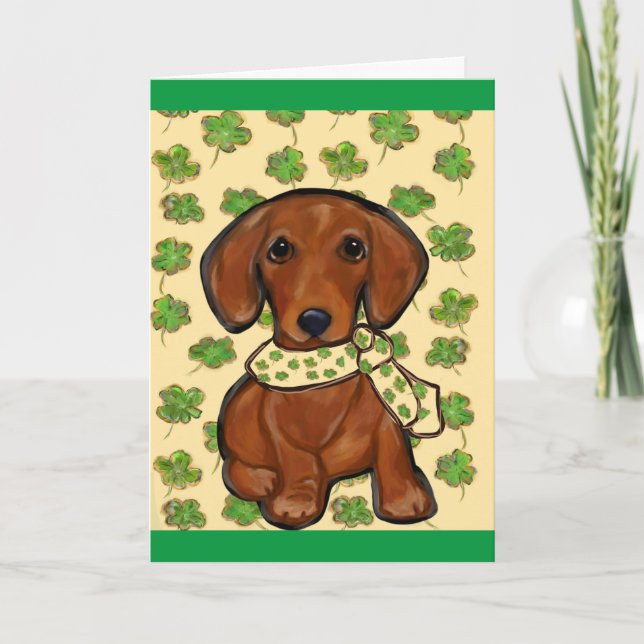 St.Patty Doxie  Card (Front)