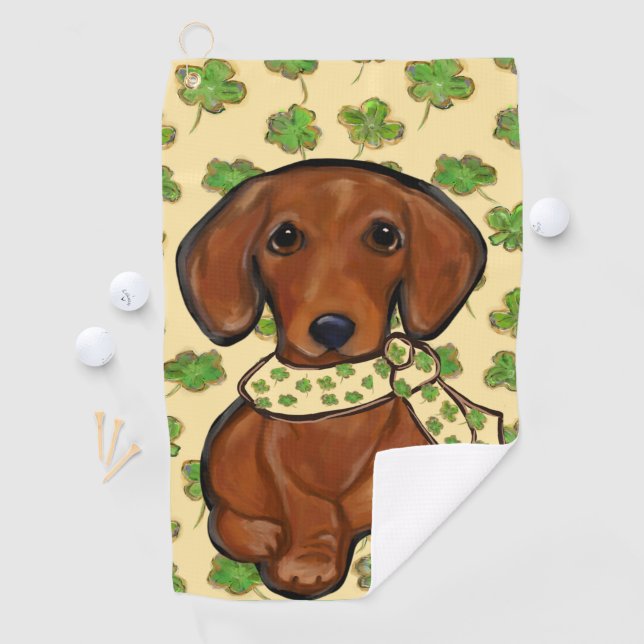 St.Patty Doxie       Golf Towel (InSitu)