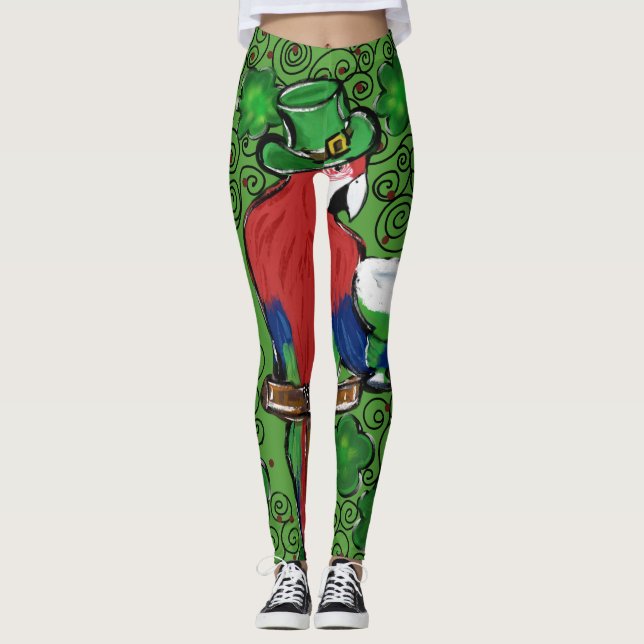 St. Patty Parrot Leggings (Front)