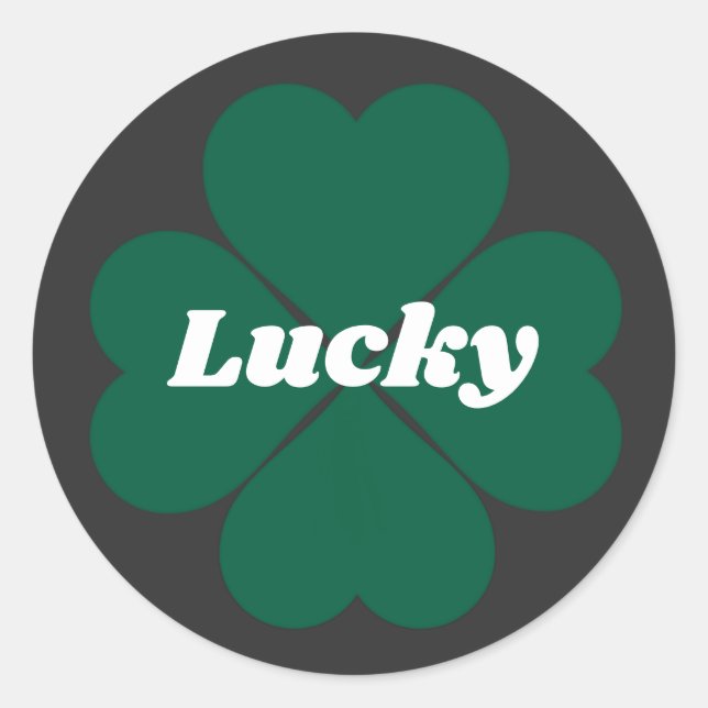 St. Patty’s Shamrocks | green lucky clover Classic Round Sticker (Front)