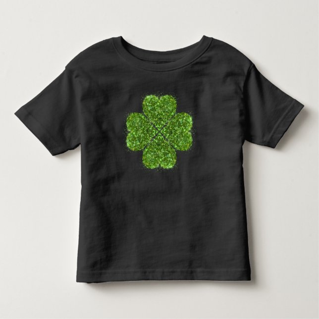St. Patty’s Shamrocks | green sparkling clover Toddler T-Shirt (Front)
