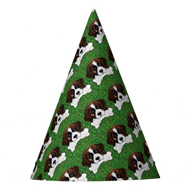 St Patty Saint Bernard Party Hat (Front)
