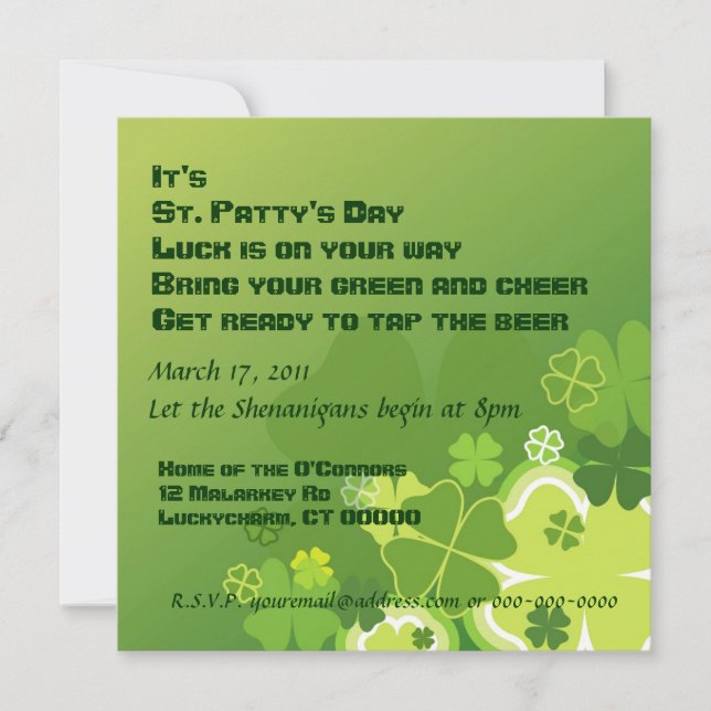 St. Patty's Day invitation (Front)