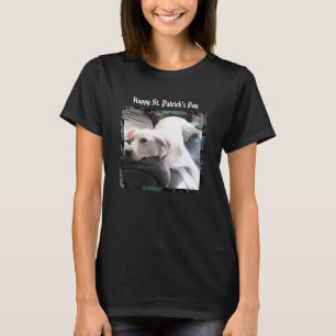 St. Patty's Day Lazy White Dog Resting On Couch T-Shirt