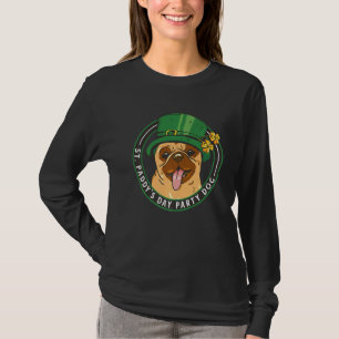 St Pattys Day Party Dog Pug Patricks Day Leprechau T-Shirt