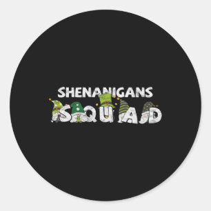 St Pattys Squad Gnomes St Patricks Day Shenanigans Classic Round Sticker