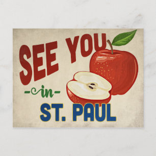 St. Paul Minnesota Apple - Vintage Travel Postcard