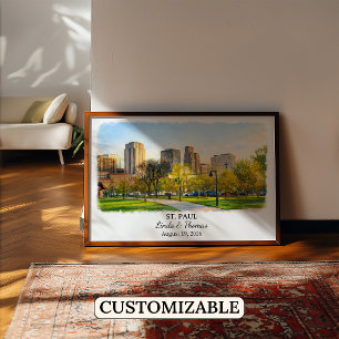 St. Paul Minnesota Poster, Watercolor, Custom Poster