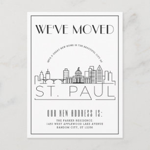 St. Paul Modern Deco   Change of Address Announcement Postcard