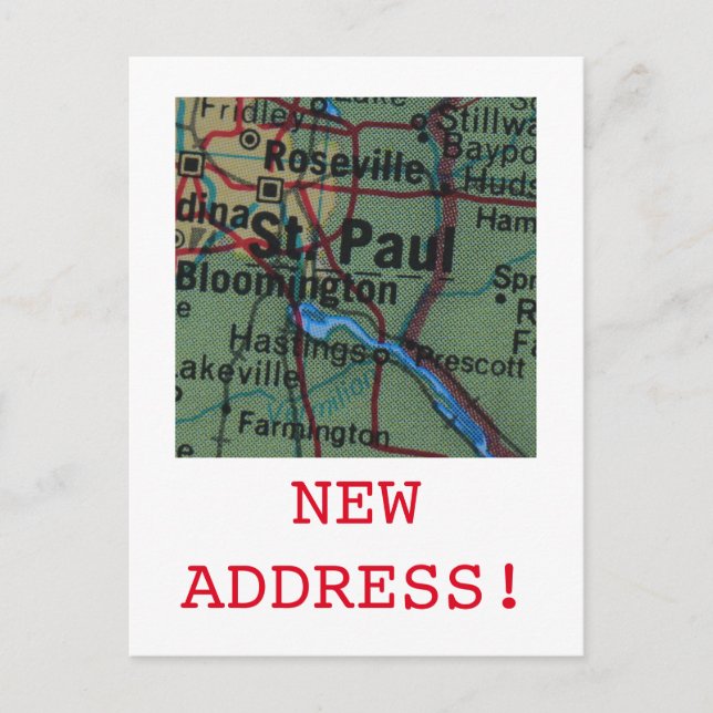 St Paul New Address announcement Postcard (Front)