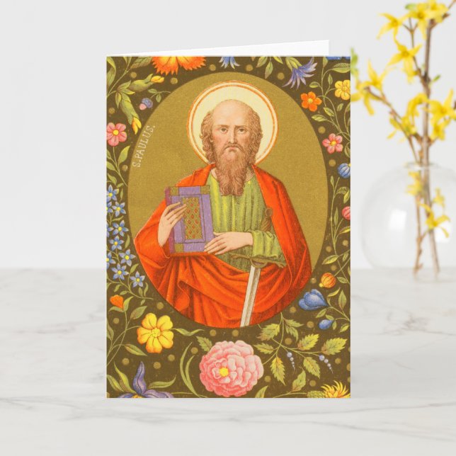 St Paul the Apostle (PM 06)  Blank Greeting Card 2 (Yellow Flower)