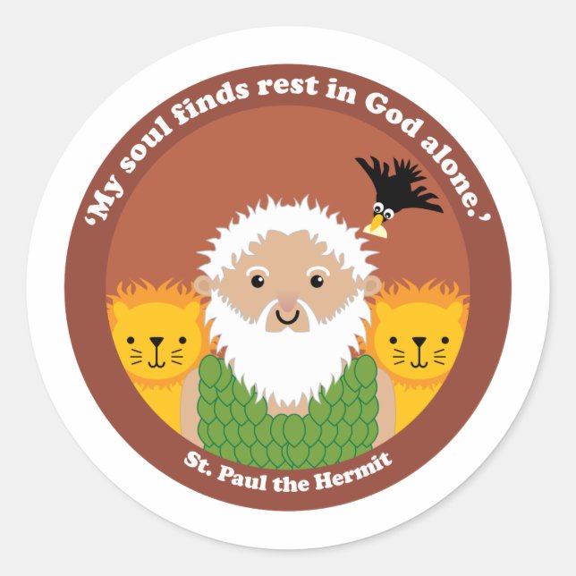 St. Paul the Hermit Classic Round Sticker (Front)