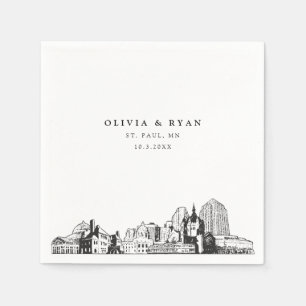 St. Paul Wedding Minimalist Paper  Napkin