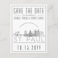 St. Paul Wedding | Stylised Skyline Save the Date