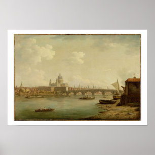 St. Paul's and Blackfriars Bridge, London, c.1770- Poster