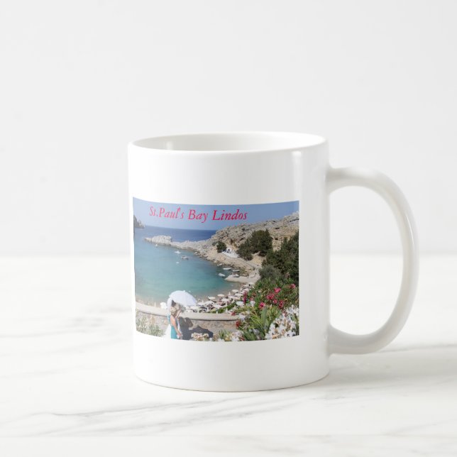 St.Paul's Bay, Lindos Coffee Mug (Right)