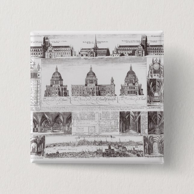 St. Paul's Cathedral 15 Cm Square Badge (Front)