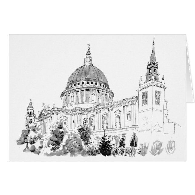St Paul's Cathedral illustration card (Front Horizontal)