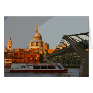St Paul's Cathedral retro poster-style card
