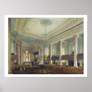 St. Paul's, Deptford (w/c on paper) Poster