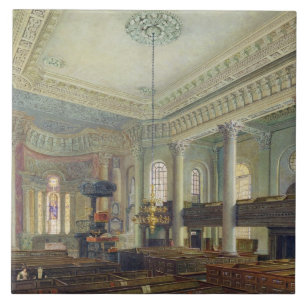 St. Paul's, Deptford (w/c on paper) Tile