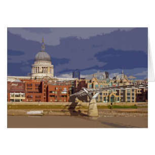 St Paul's London retro poster-style card