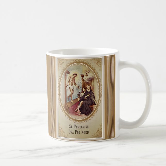 St. Peregrine Patron Saint of Cancer Jesus Cross Coffee Mug (Right)