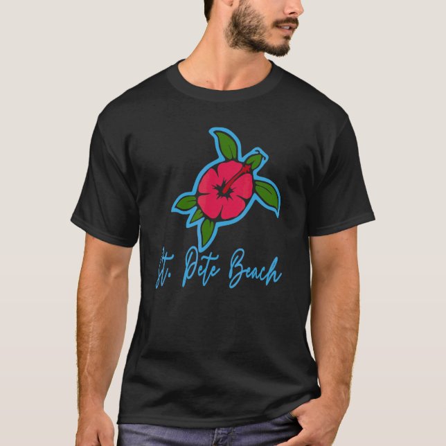St Pete Beach 2022 Sea Turtle Tropical Flowers Vac T-Shirt (Front)