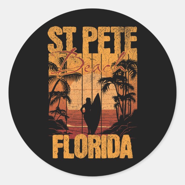 St Pete Beach  Classic Round Sticker (Front)