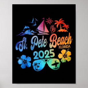 St. Pete Beach Florida 2025 Tie Dye Vacation Souve Poster