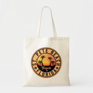 St. Pete Beach Florida Retro Sunset Souvenirs 60s Tote Bag