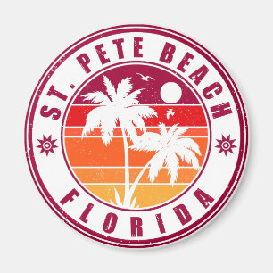 St. Pete Beach Florida Retro Vintage Palm Tree 60s Magnet