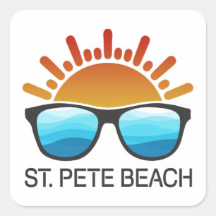 St. Pete Beach Florida Sunglasses Square Sticker
