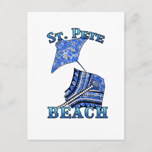 St Pete Beach Florida Vacation Tribal Stingray Postcard