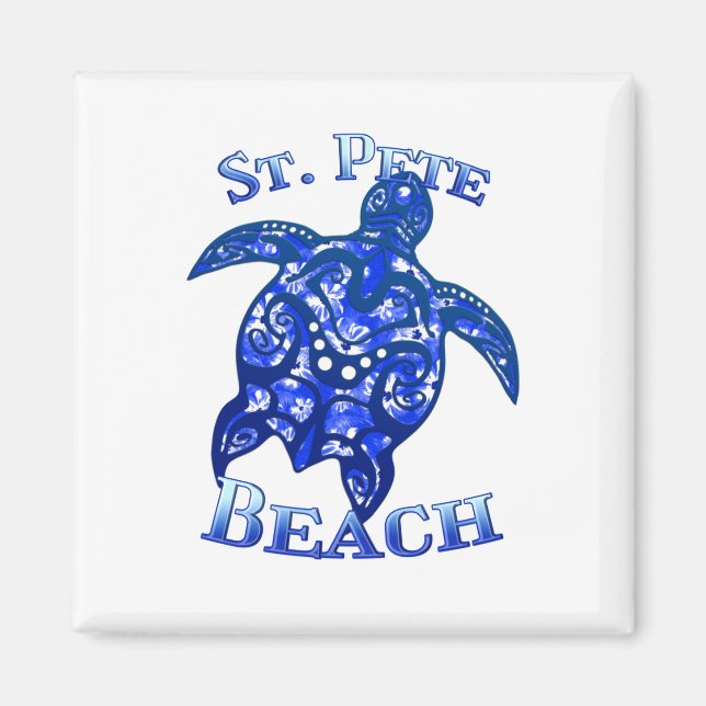 St Pete Beach Florida Vacation Tribal Turtle Magnet (Front)