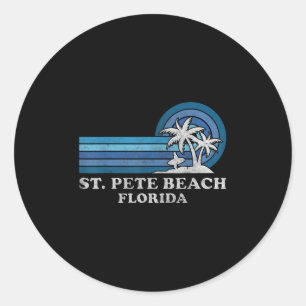 St. Pete Beach Florida Vintage Family Summer Vacat Classic Round Sticker
