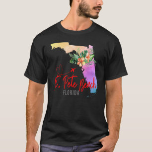 St Pete Beach Map Matching Vacation Family Girls t T-Shirt