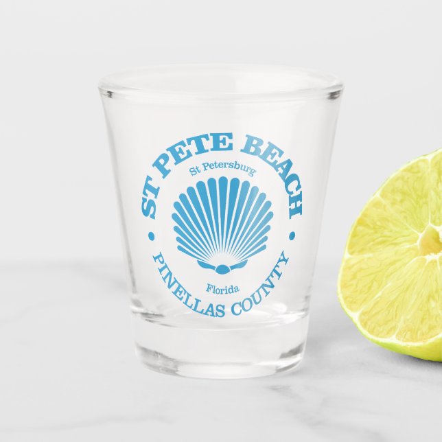 St Pete Beach (seashell) Shot Glass (Front)
