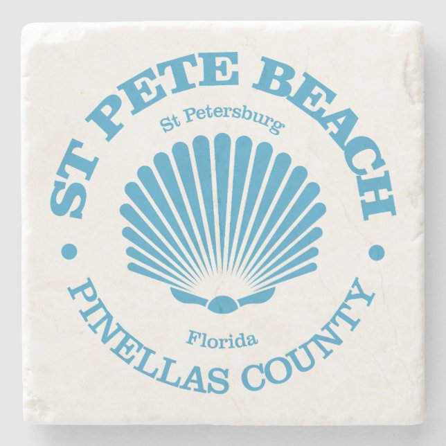 St Pete Beach (seashell) Stone Coaster (Front)