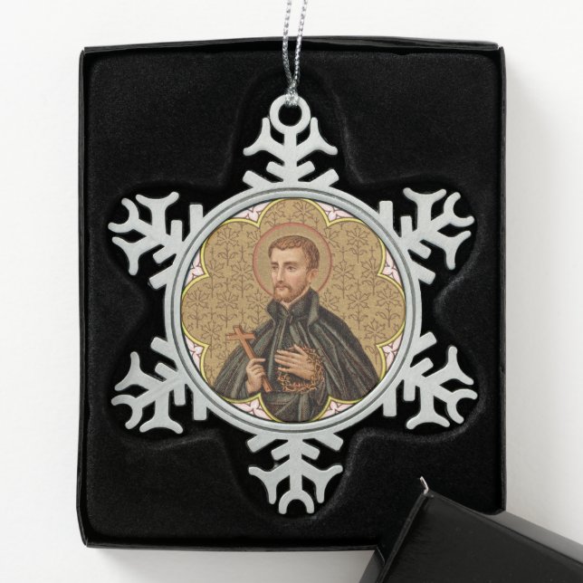 St. Peter Claver (BK 058) Snowflake Pewter Christmas Ornament (Box)