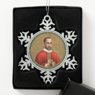 St. Peter Faber (BK 051) Snowflake Pewter Christmas Ornament