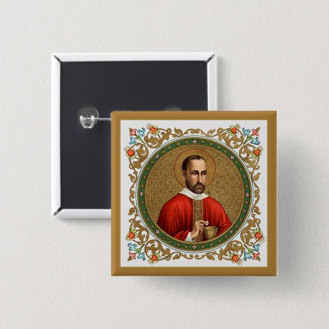St. Peter Faber (BK 051) Square 15 Cm Square Badge (Front & Back)