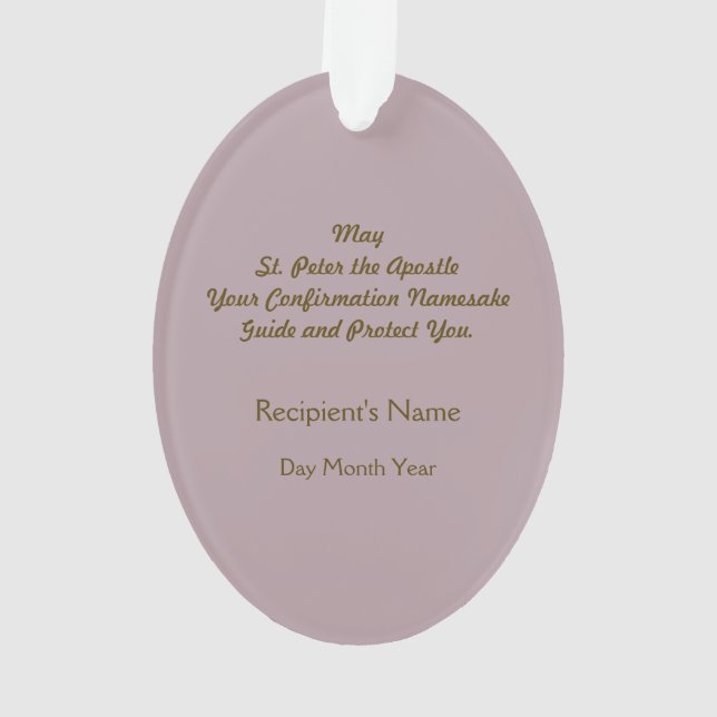 St. Peter (PM 07) Acrylic Ornament (Back)