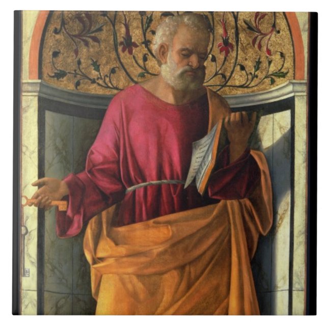 St. Peter (tempera on canvas) Ceramic Tile (Front)