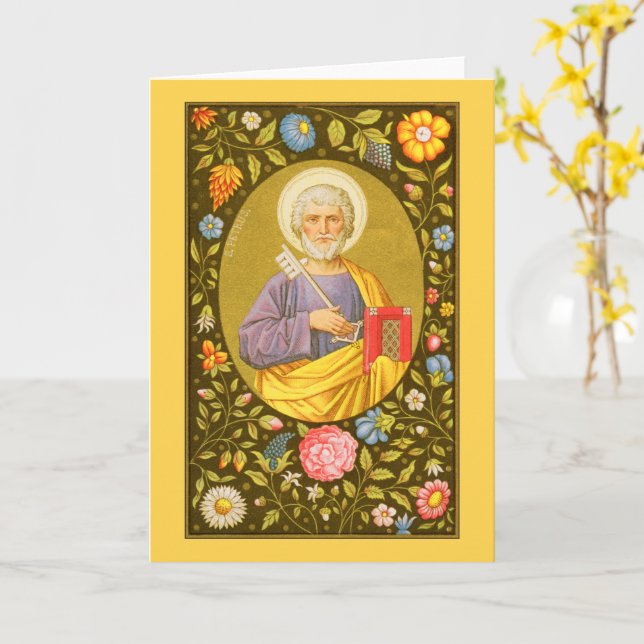 St Peter the Apostle (PM07) Blank Greeting Card 1 (Yellow Flower)