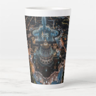 St Peter's Basilica and Square at Night Latte Mug