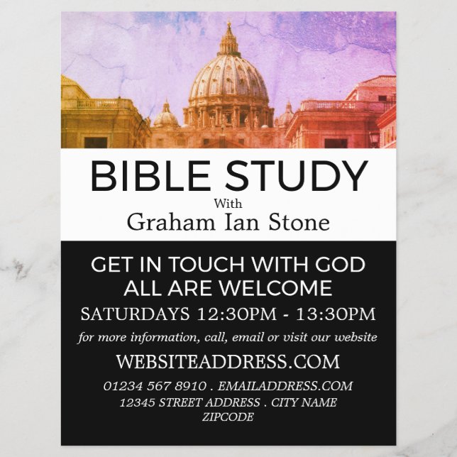 St. Peter's Basilica, Christian Bible Class Advert Flyer (Front)