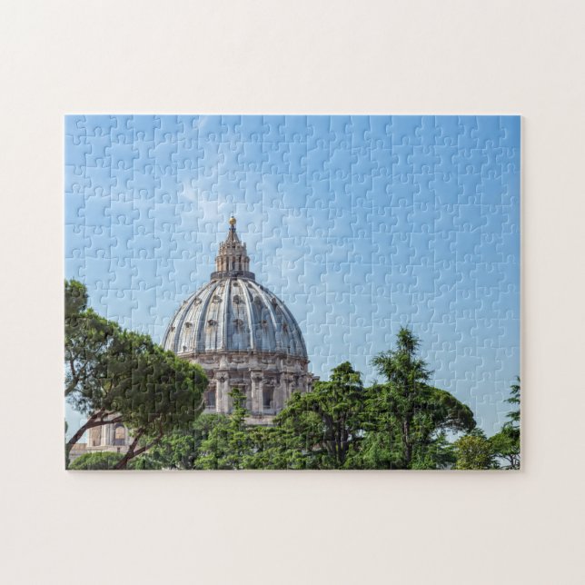 St. Peter&#x27;s Basilica dome from Vatican Gardens Jigsaw Puzzle (Horizontal)