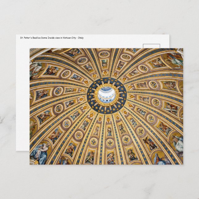 St. Peter's Basilica Dome - Vatican, Rome, Italy Postcard (Front/Back)
